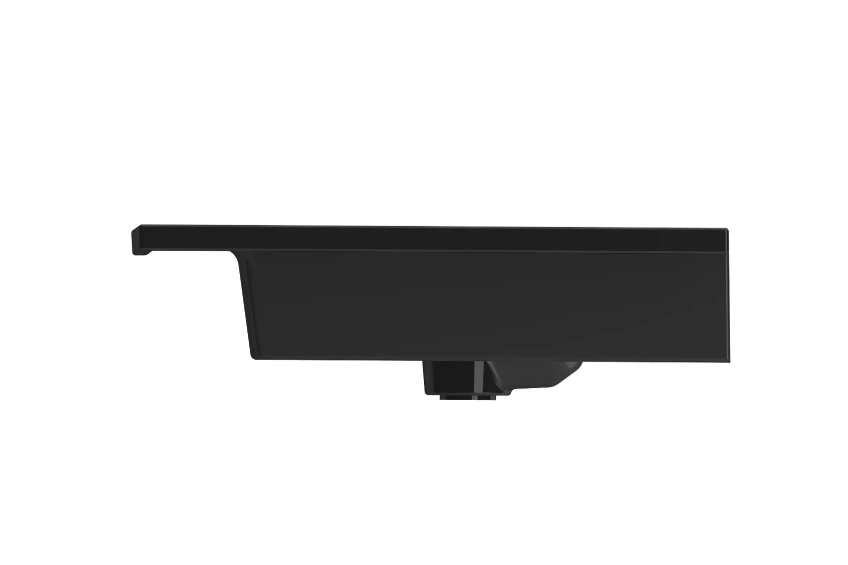 BOCCHI Ravenna 41" Rectangle Wallmount Fireclay Bathroom Sink, Black, 3 Faucet Hole, 1105-005-0127