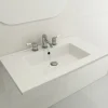 BOCCHI Ravenna 32" Rectangle Wallmount Fireclay Bathroom Sink, White, Single Faucet Hole, 1113-001-0126