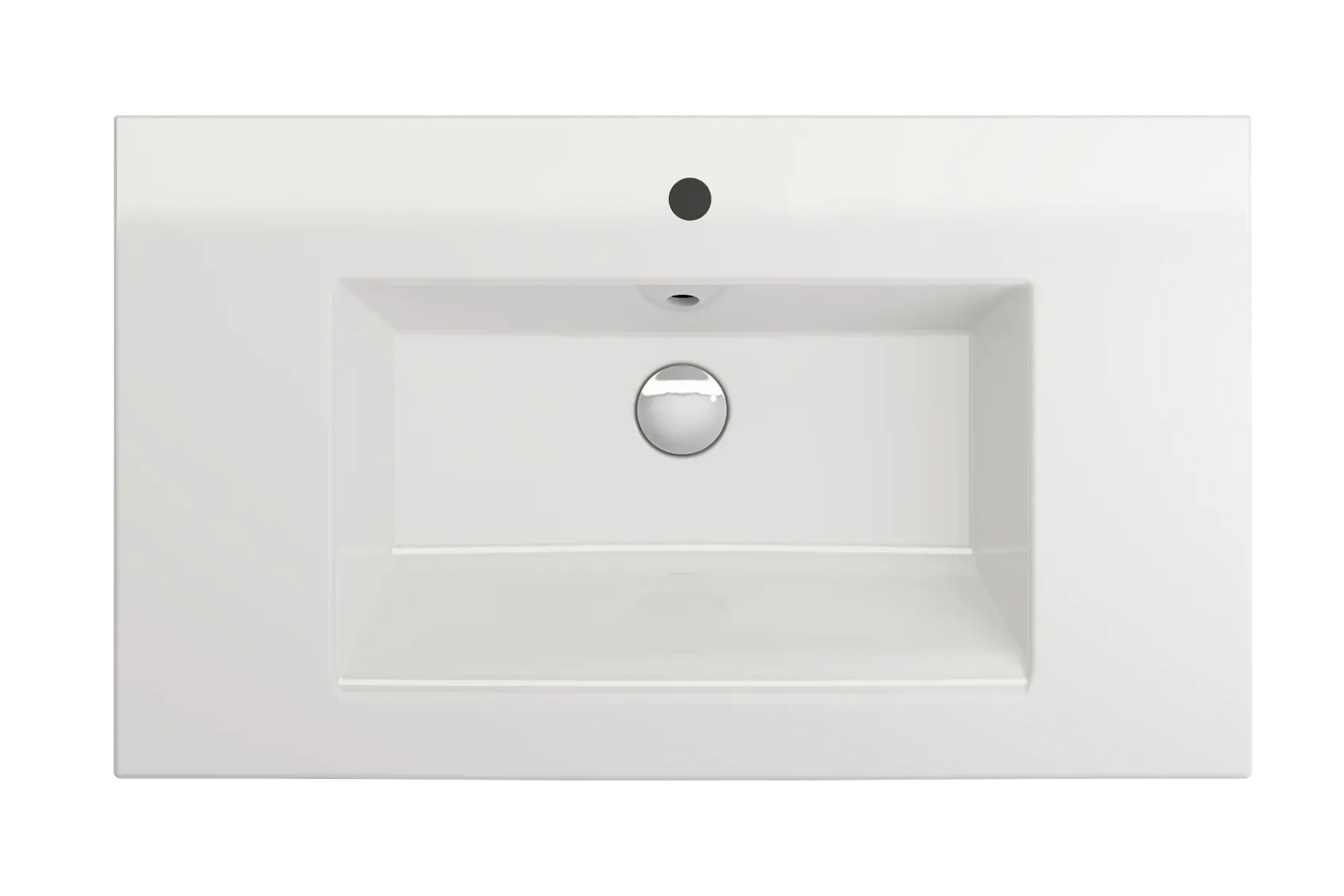 BOCCHI Ravenna 32" Rectangle Wallmount Fireclay Bathroom Sink, White, Single Faucet Hole, 1113-001-0126