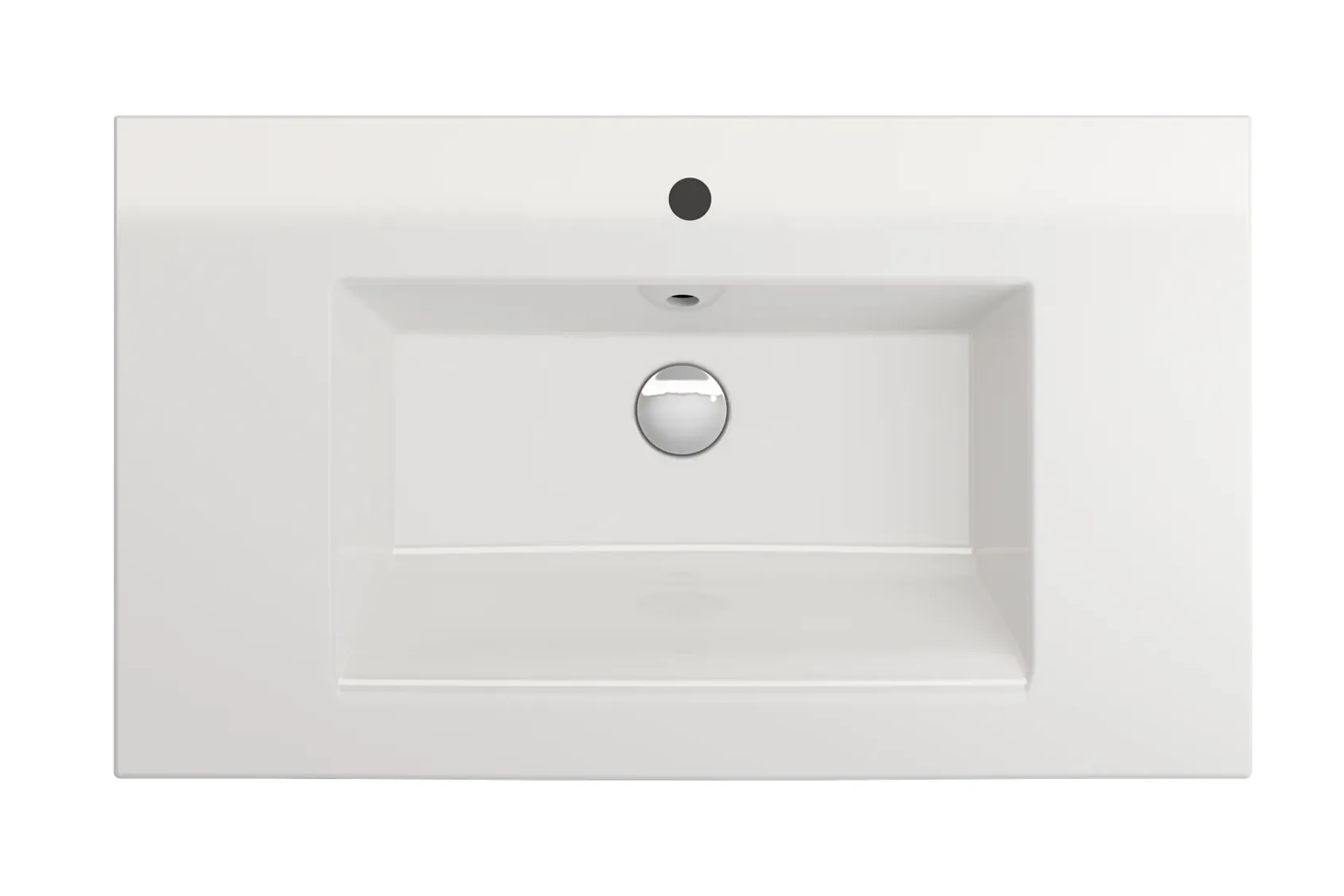 BOCCHI Ravenna 32" Rectangle Wallmount Fireclay Bathroom Sink, White, Single Faucet Hole, 1113-001-0126