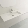 BOCCHI Ravenna 48" Rectangle Wallmount Fireclay Bathroom Sink, White, Single Faucet Hole, 1305-001-0126