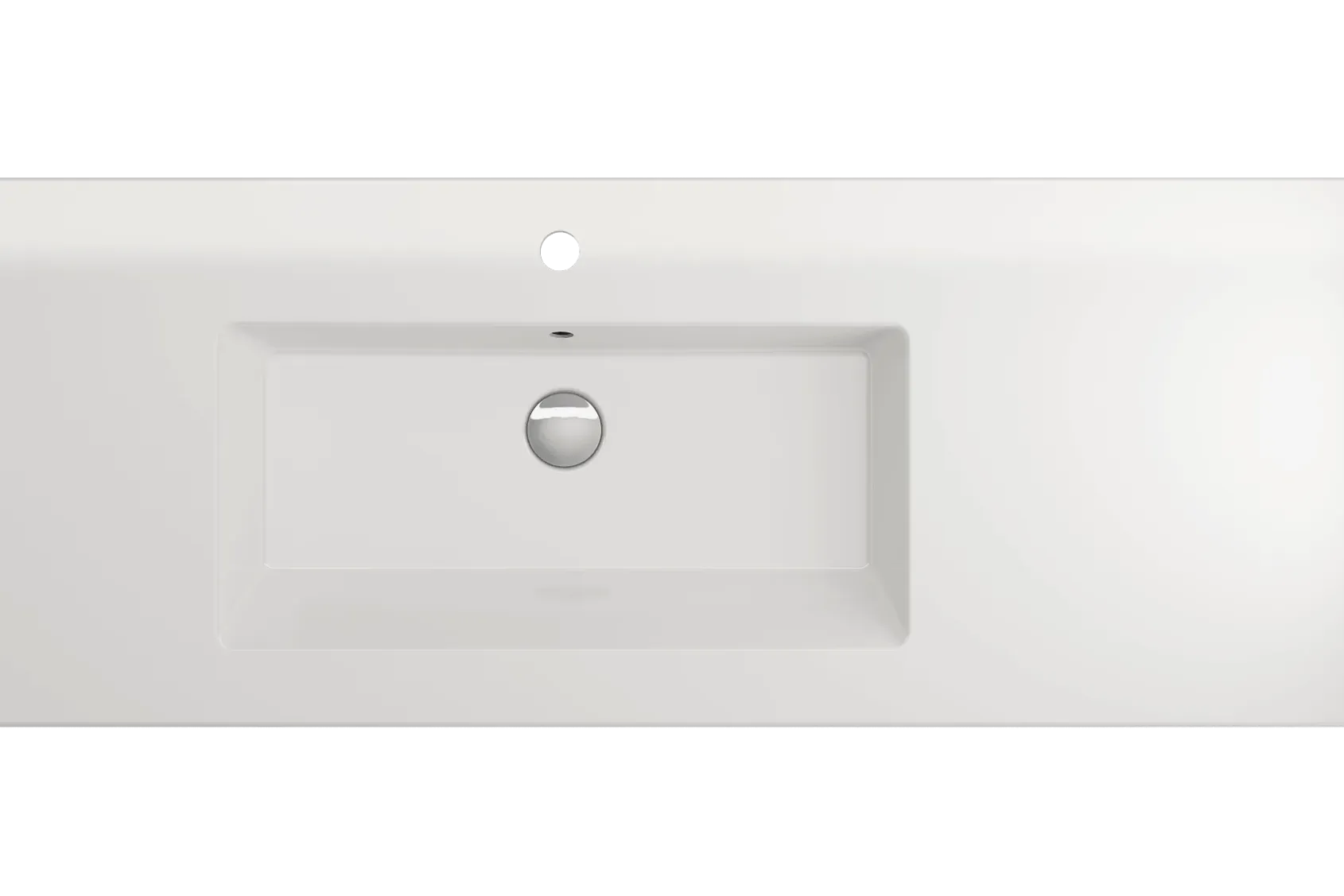 BOCCHI Ravenna 48" Rectangle Wallmount Fireclay Bathroom Sink, White, Single Faucet Hole, 1305-001-0126