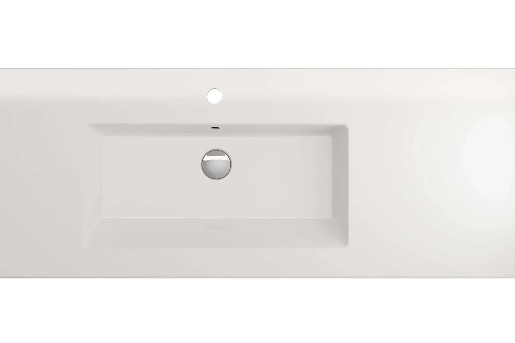 BOCCHI Ravenna 48" Rectangle Wallmount Fireclay Bathroom Sink, White, Single Faucet Hole, 1305-001-0126