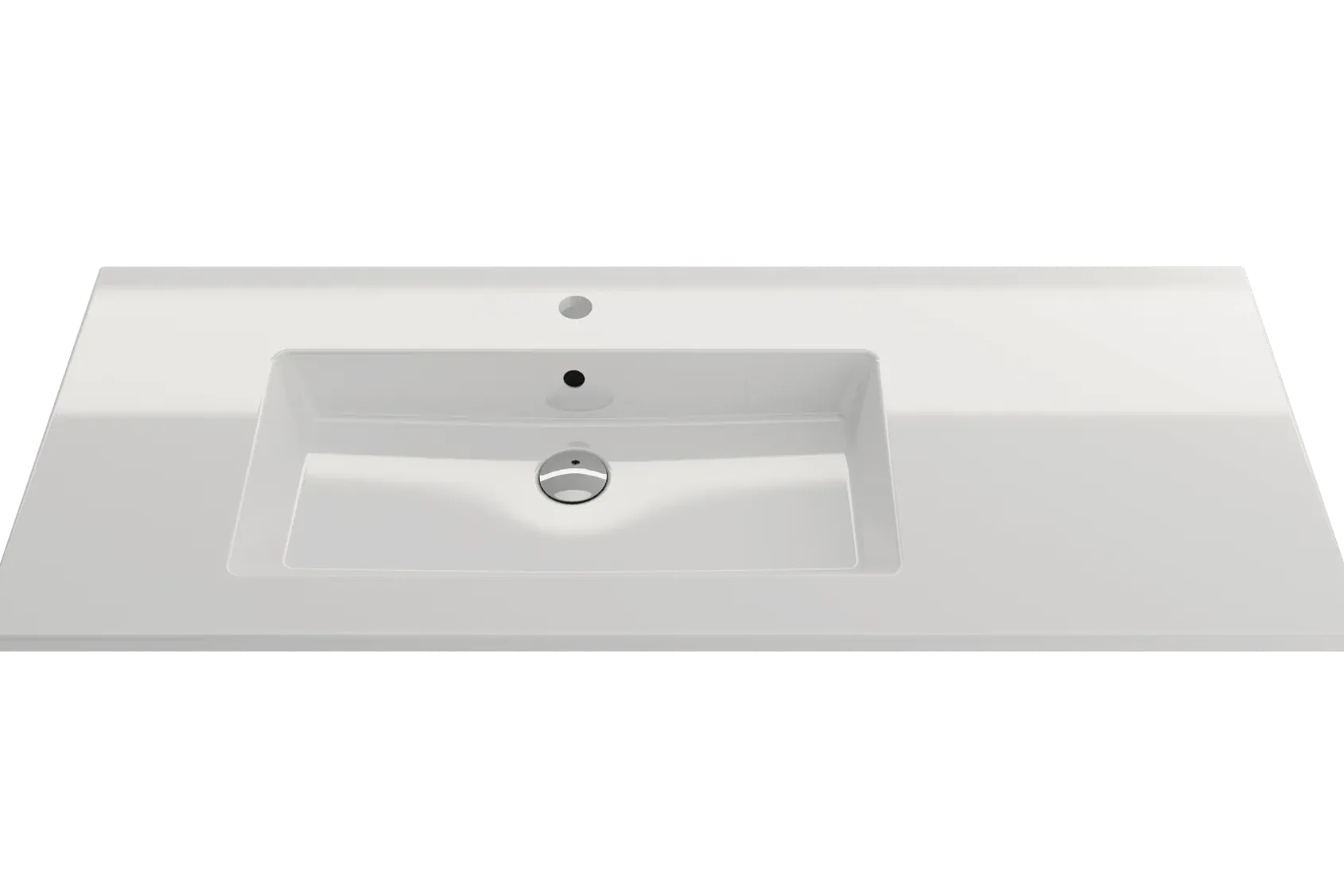 BOCCHI Ravenna 48" Rectangle Wallmount Fireclay Bathroom Sink, White, Single Faucet Hole, 1305-001-0126