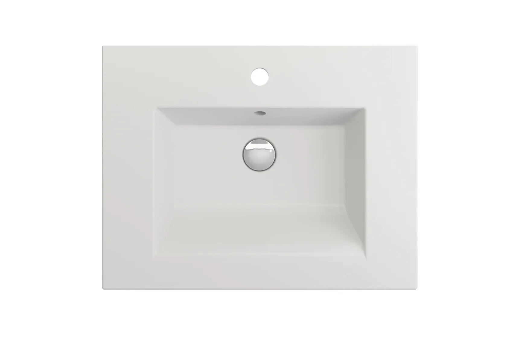 BOCCHI Ravenna 25" Rectangle Wallmount Fireclay Bathroom Sink, Matte White, Single Faucet Hole, 1161-002-0126