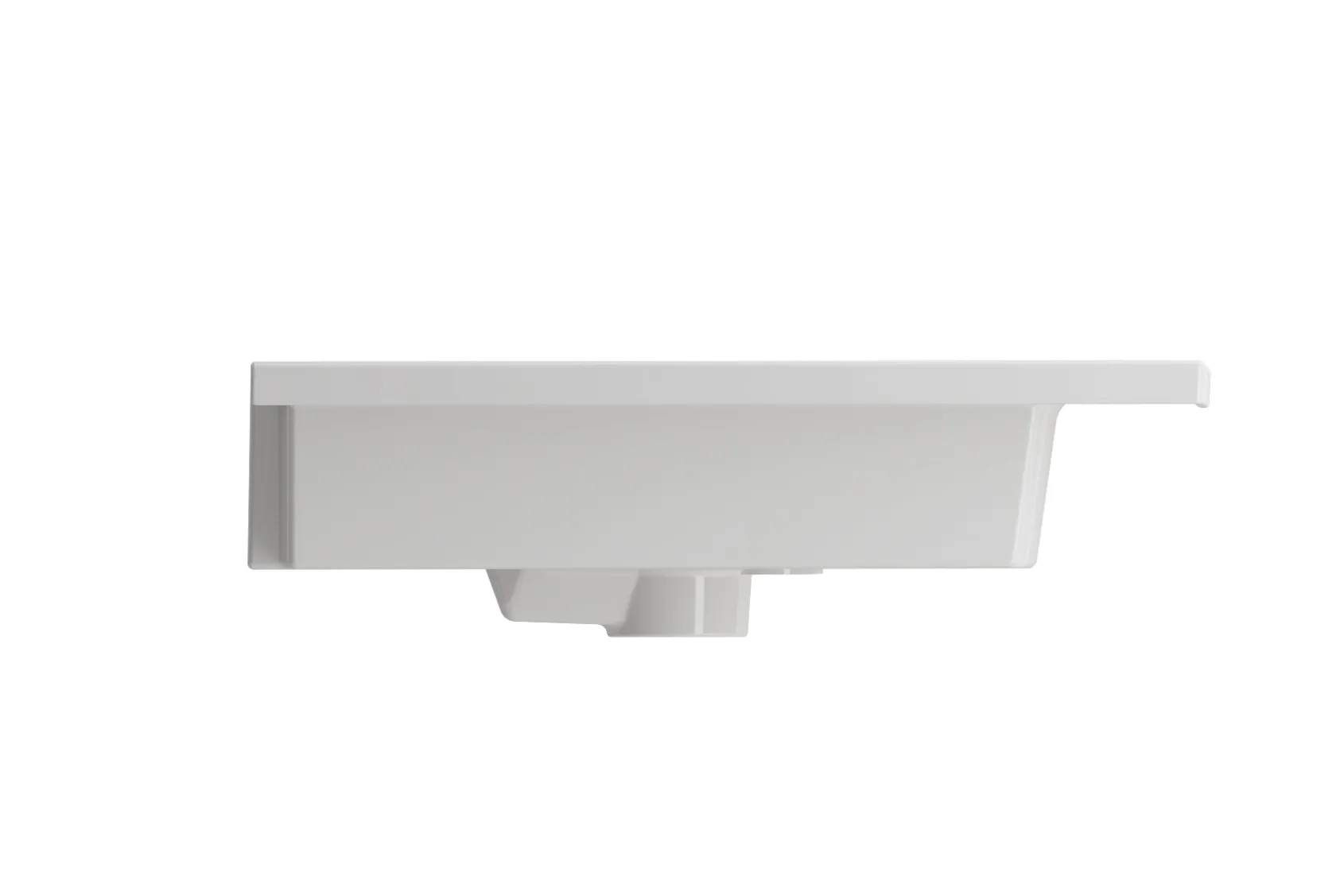 BOCCHI Ravenna 48" Rectangle Wallmount Fireclay Bathroom Sink, Double Basin, White, Single Faucet Hole, 1111-001-0132