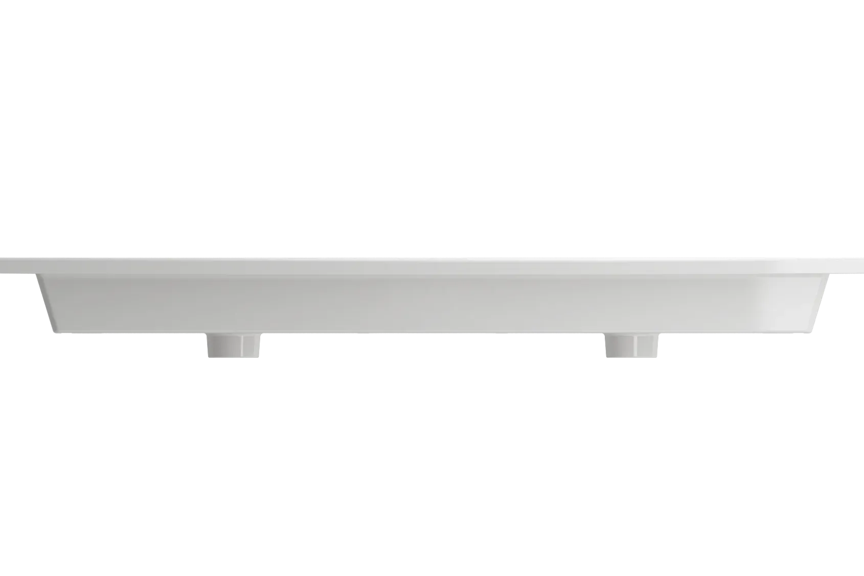 BOCCHI Ravenna 48" Rectangle Wallmount Fireclay Bathroom Sink, Double Basin, White, Single Faucet Hole, 1111-001-0132