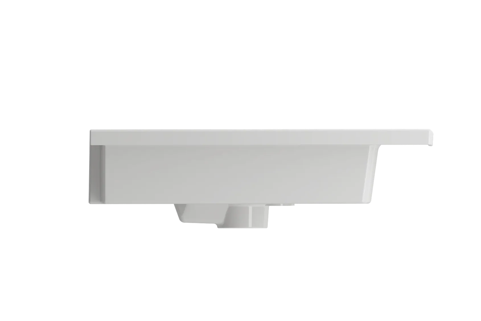 BOCCHI Ravenna 48" Rectangle Wallmount Fireclay Bathroom Sink, Double Basin, White, Single Faucet Hole, 1111-001-0132