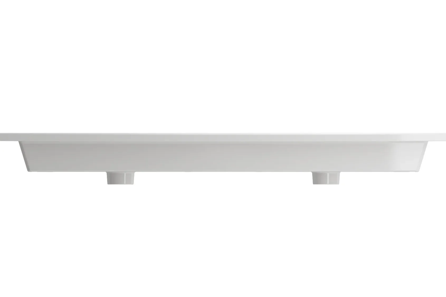 BOCCHI Ravenna 48" Rectangle Wallmount Fireclay Bathroom Sink, Double Basin, White, Single Faucet Hole, 1111-001-0132