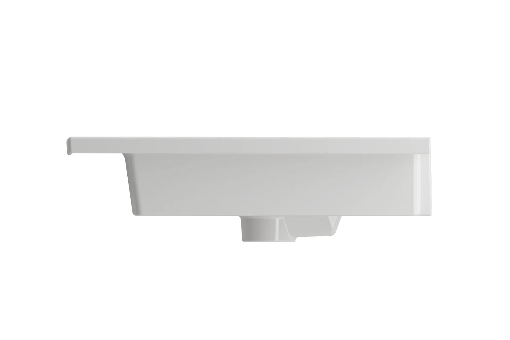 BOCCHI Ravenna 48" Rectangle Wallmount Fireclay Bathroom Sink, Double Basin, White, Single Faucet Hole, 1111-001-0132
