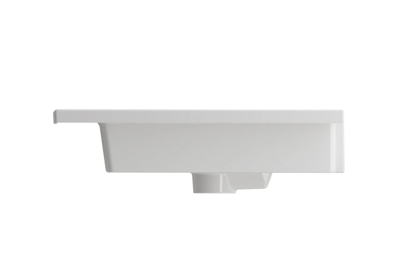 BOCCHI Ravenna 48" Rectangle Wallmount Fireclay Bathroom Sink, Double Basin, White, Single Faucet Hole, 1111-001-0132