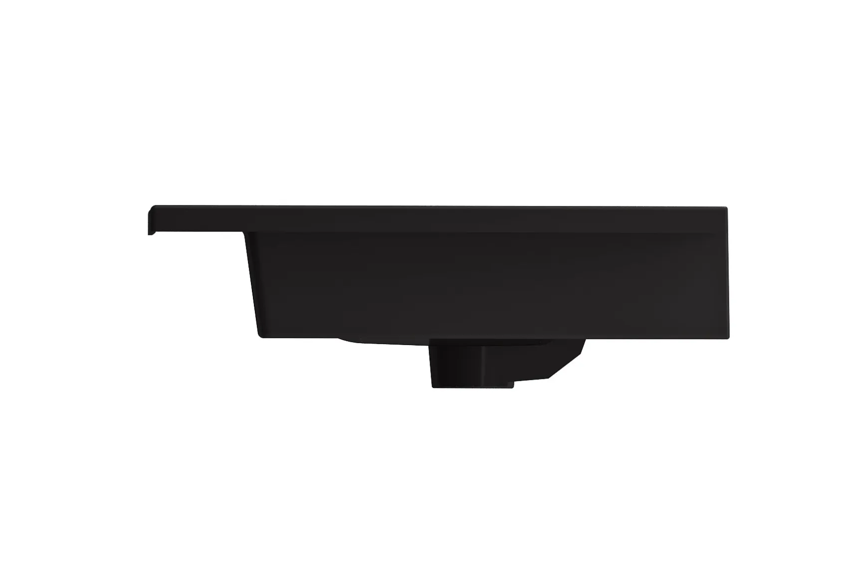 BOCCHI Ravenna 32" Rectangle Wallmount Fireclay Bathroom Sink, Matte Black, 3 Faucet Hole, 1113-004-0127