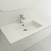 BOCCHI Ravenna 32" Rectangle Wallmount Fireclay Bathroom Sink, White, 3 Faucet Hole, 1113-001-0127