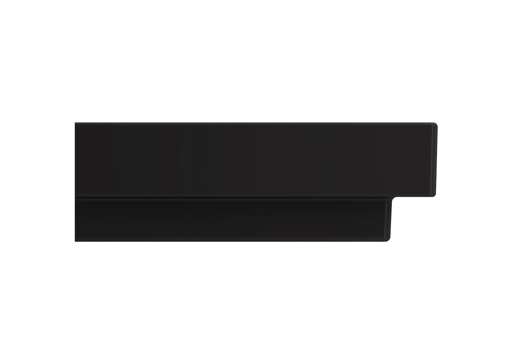 BOCCHI Scala 24" Rectangle Wallmount Fireclay Bathroom Sink, Matte Black, Single Faucet Hole, 1077-004-0126