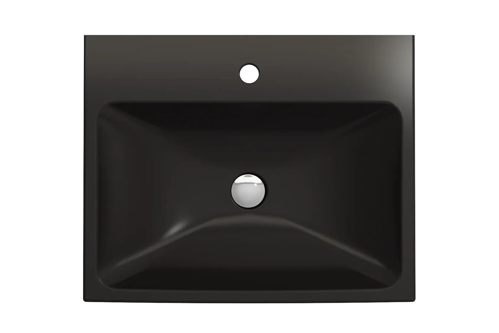 BOCCHI Scala 24" Rectangle Wallmount Fireclay Bathroom Sink, Matte Black, Single Faucet Hole, 1077-004-0126