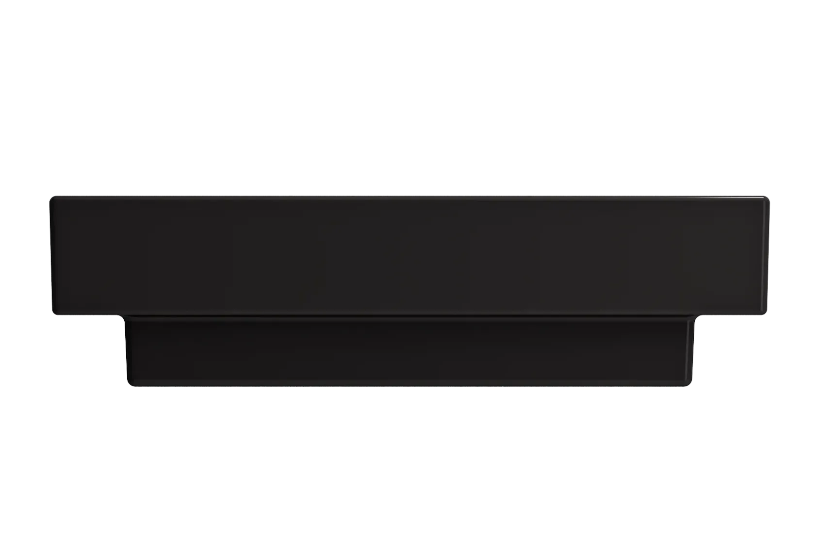 BOCCHI Scala 24" Rectangle Wallmount Fireclay Bathroom Sink, Matte Black, Single Faucet Hole, 1077-004-0126