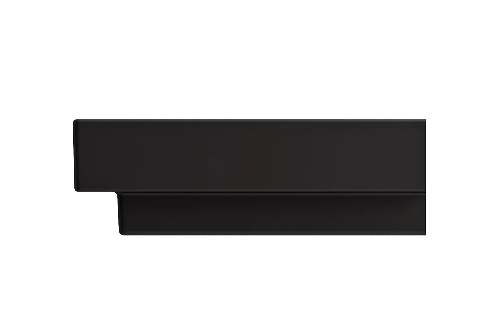 BOCCHI Scala 24" Rectangle Wallmount Fireclay Bathroom Sink, Matte Black, Single Faucet Hole, 1077-004-0126