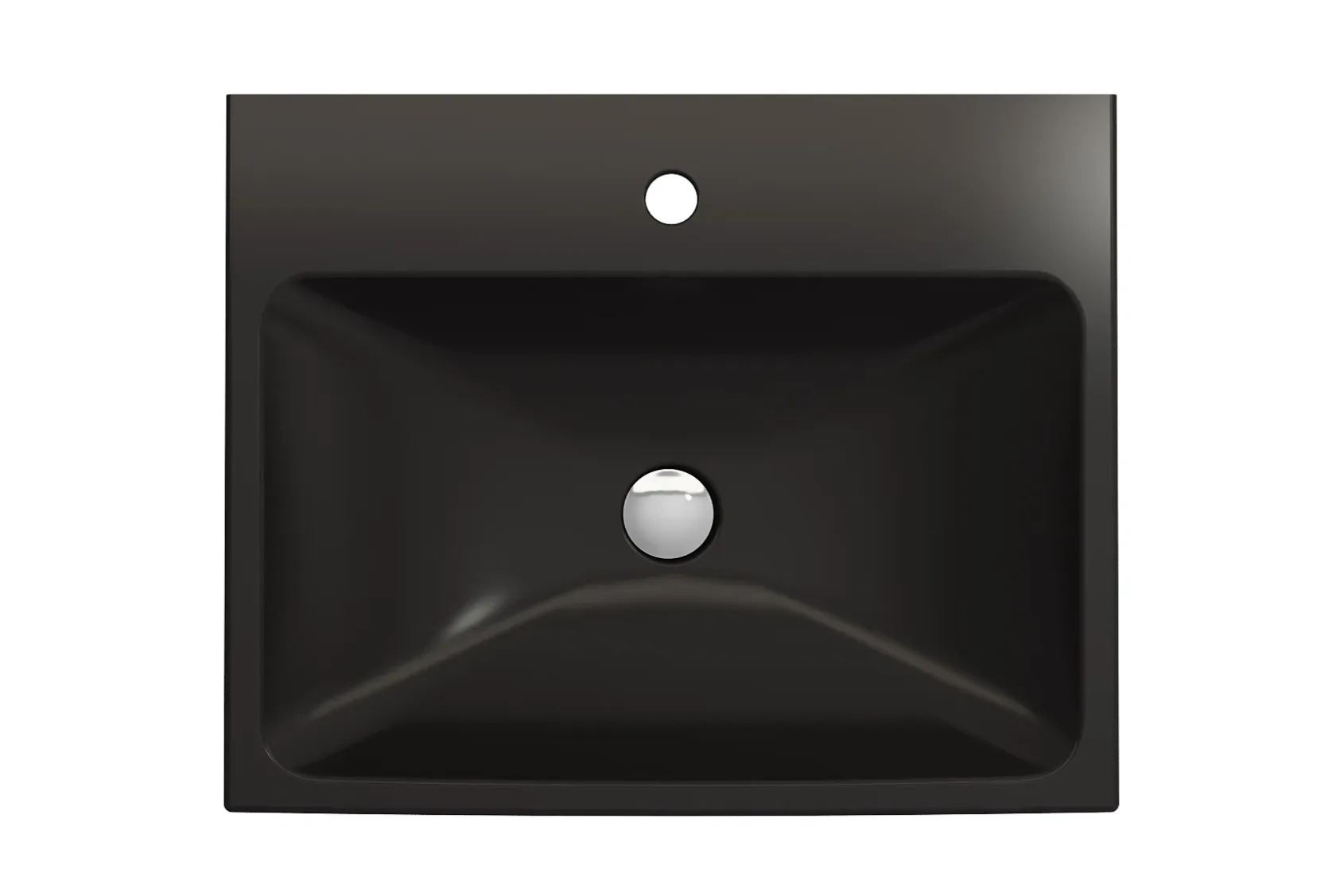 BOCCHI Scala 24" Rectangle Wallmount Fireclay Bathroom Sink, Matte Black, Single Faucet Hole, 1077-004-0126