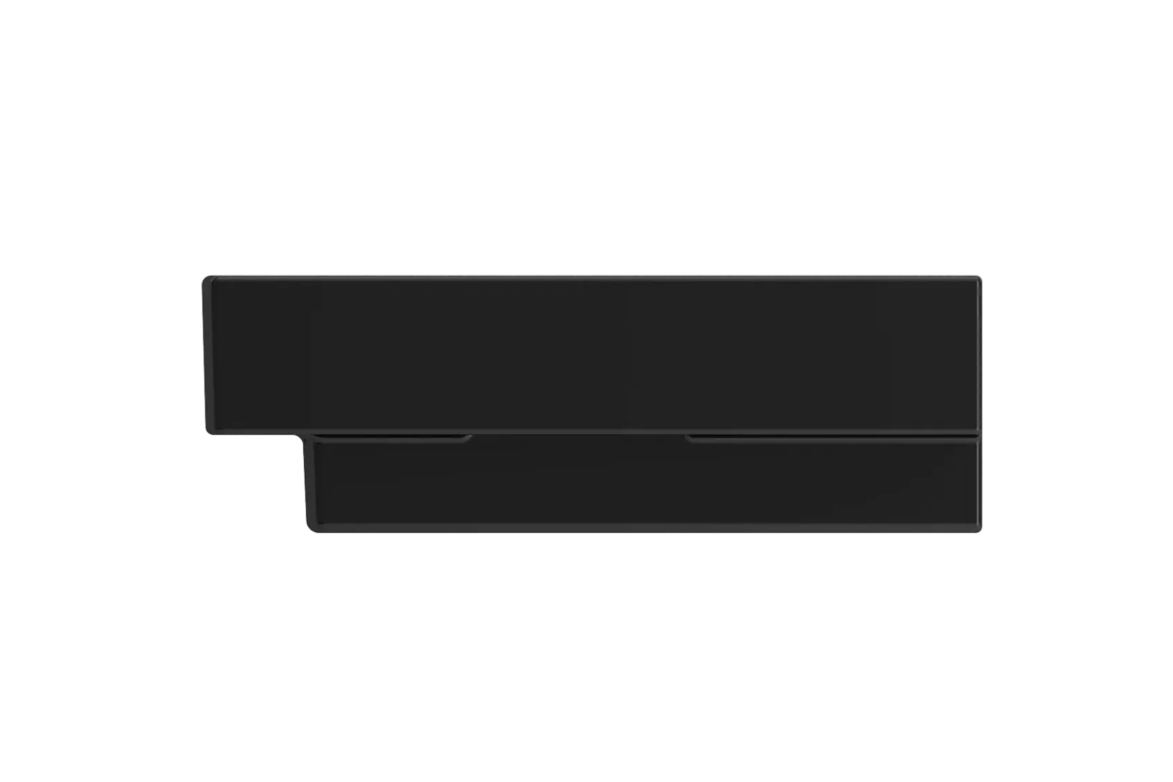 BOCCHI Scala 40" Rectangle Wallmount Fireclay Bathroom Sink, Black, Single Faucet Hole, 1079-005-0126