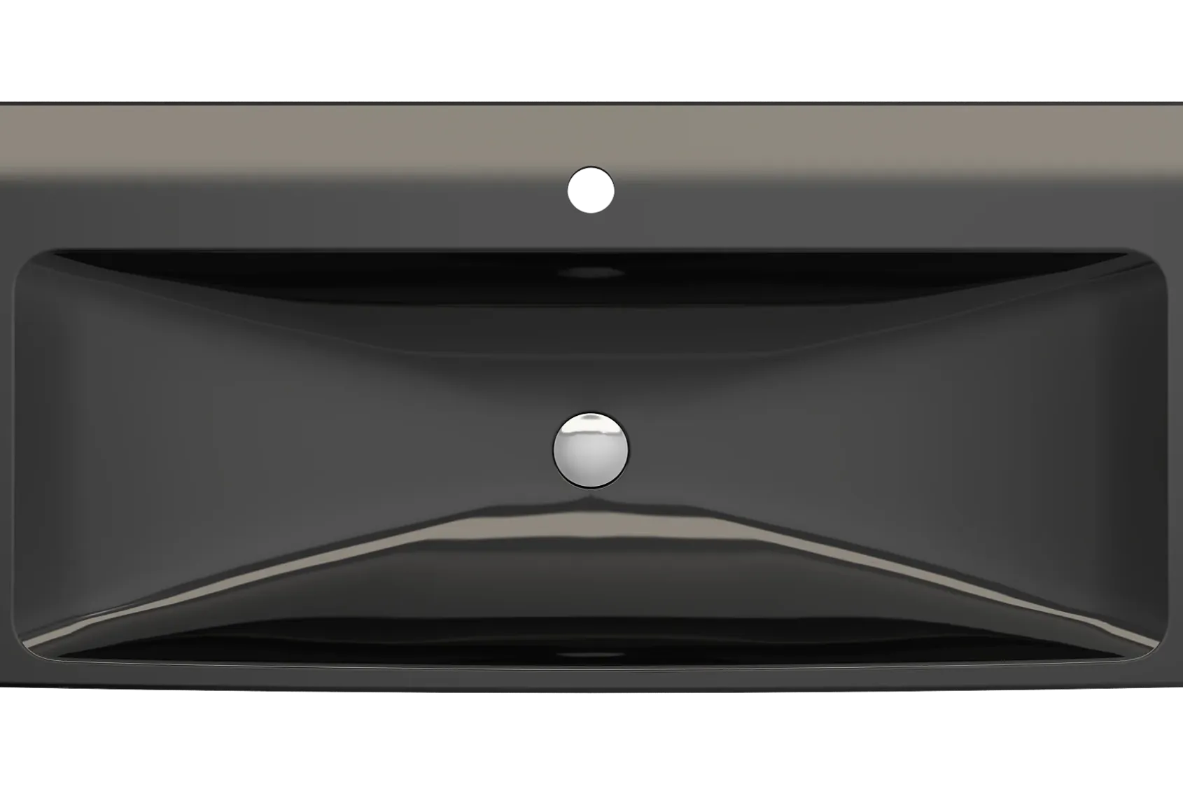 BOCCHI Scala 40" Rectangle Wallmount Fireclay Bathroom Sink, Black, Single Faucet Hole, 1079-005-0126