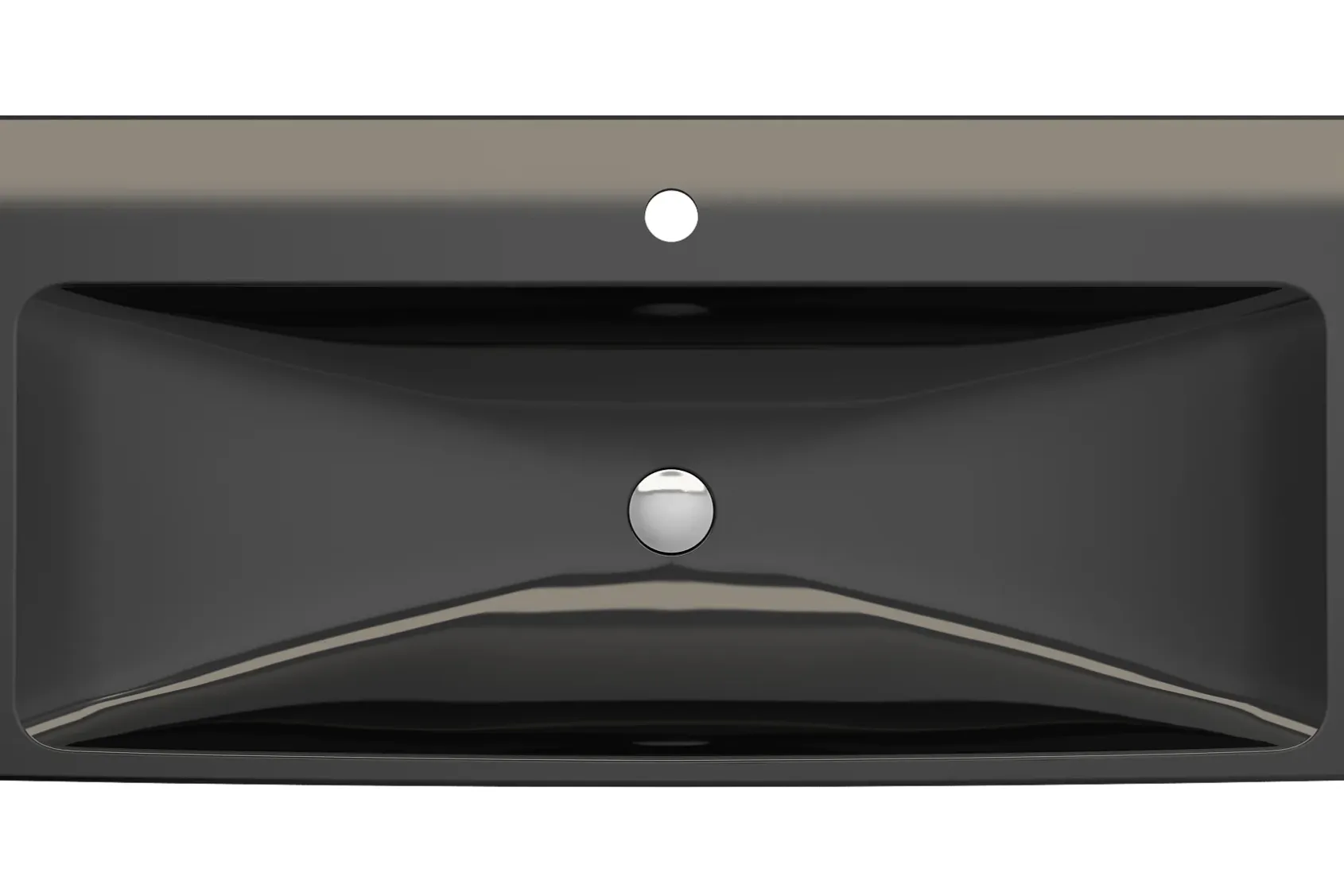 BOCCHI Scala 40" Rectangle Wallmount Fireclay Bathroom Sink, Black, Single Faucet Hole, 1079-005-0126