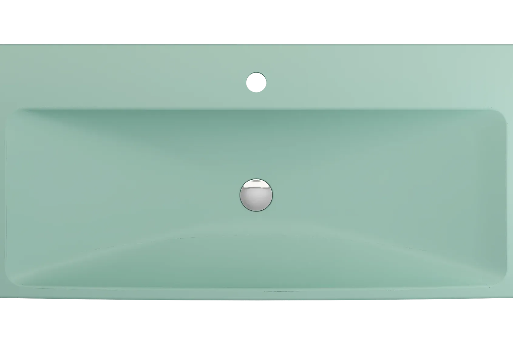 BOCCHI Scala 40" Rectangle Wallmount Fireclay Bathroom Sink, Matte Mint Green, Single Faucet Hole, 1079-033-0126