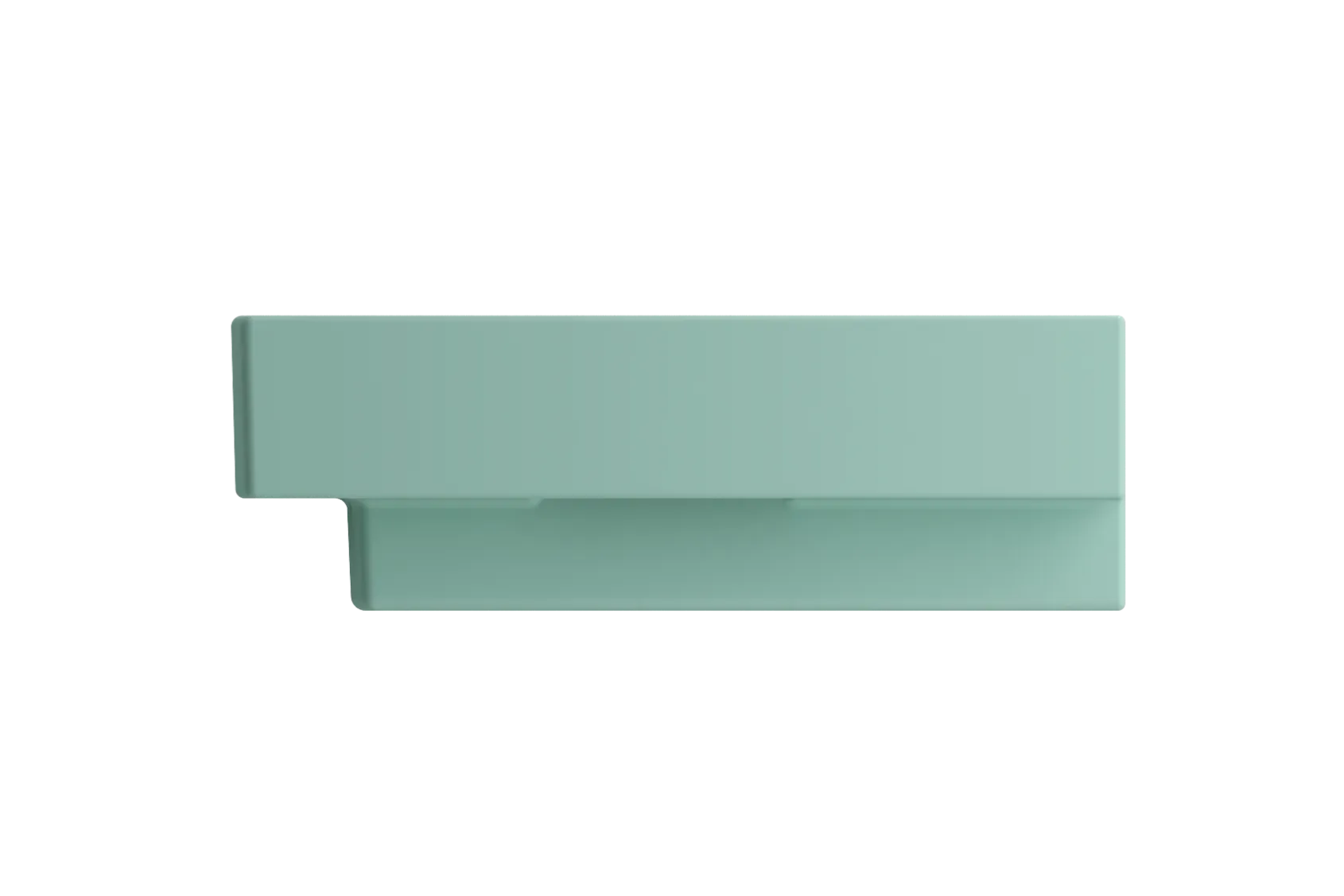 BOCCHI Scala 40" Rectangle Wallmount Fireclay Bathroom Sink, Matte Mint Green, Single Faucet Hole, 1079-033-0126