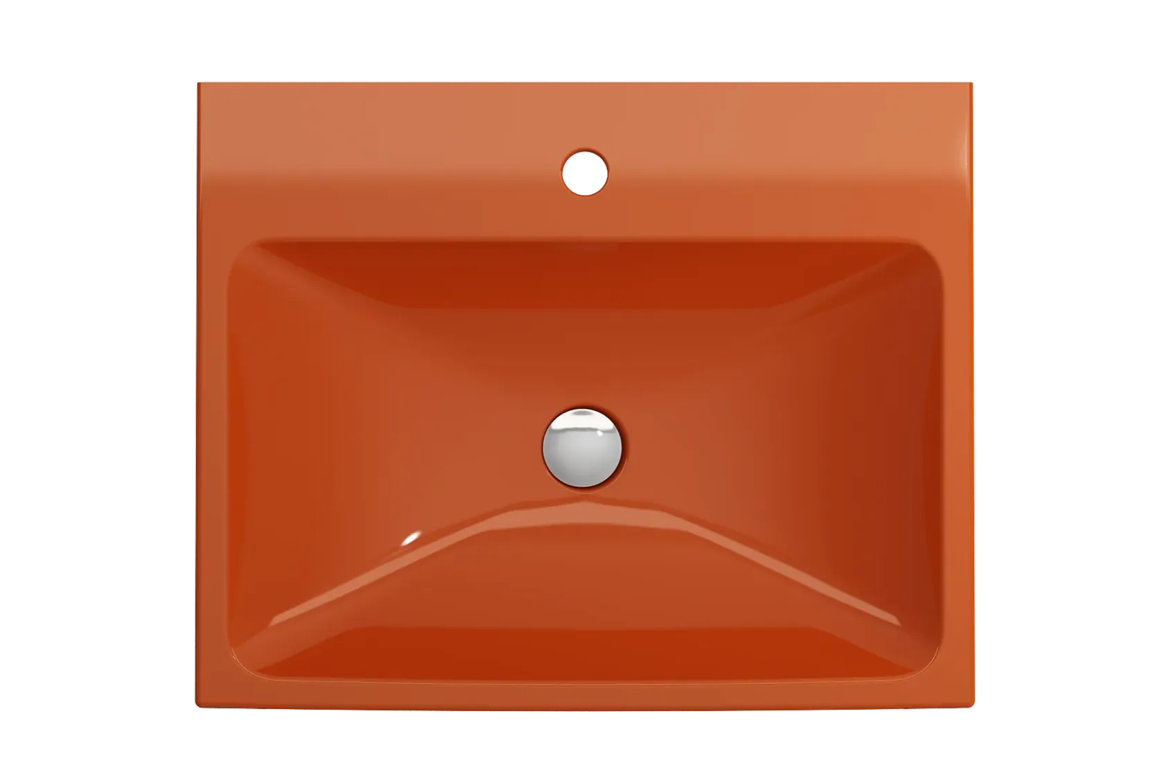 BOCCHI Scala 24" Rectangle Wallmount Fireclay Bathroom Sink, Orange, Single Faucet Hole, 1077-012-0126