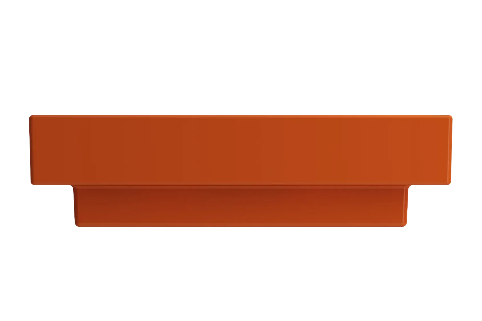 BOCCHI Scala 24" Rectangle Wallmount Fireclay Bathroom Sink, Orange, Single Faucet Hole, 1077-012-0126