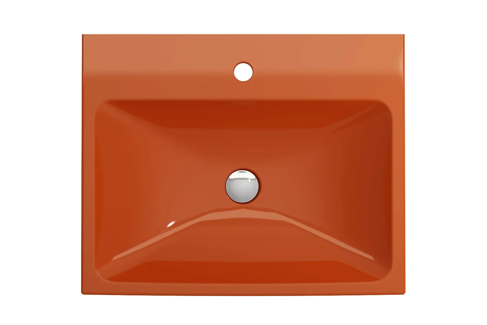 BOCCHI Scala 24" Rectangle Wallmount Fireclay Bathroom Sink, Orange, Single Faucet Hole, 1077-012-0126