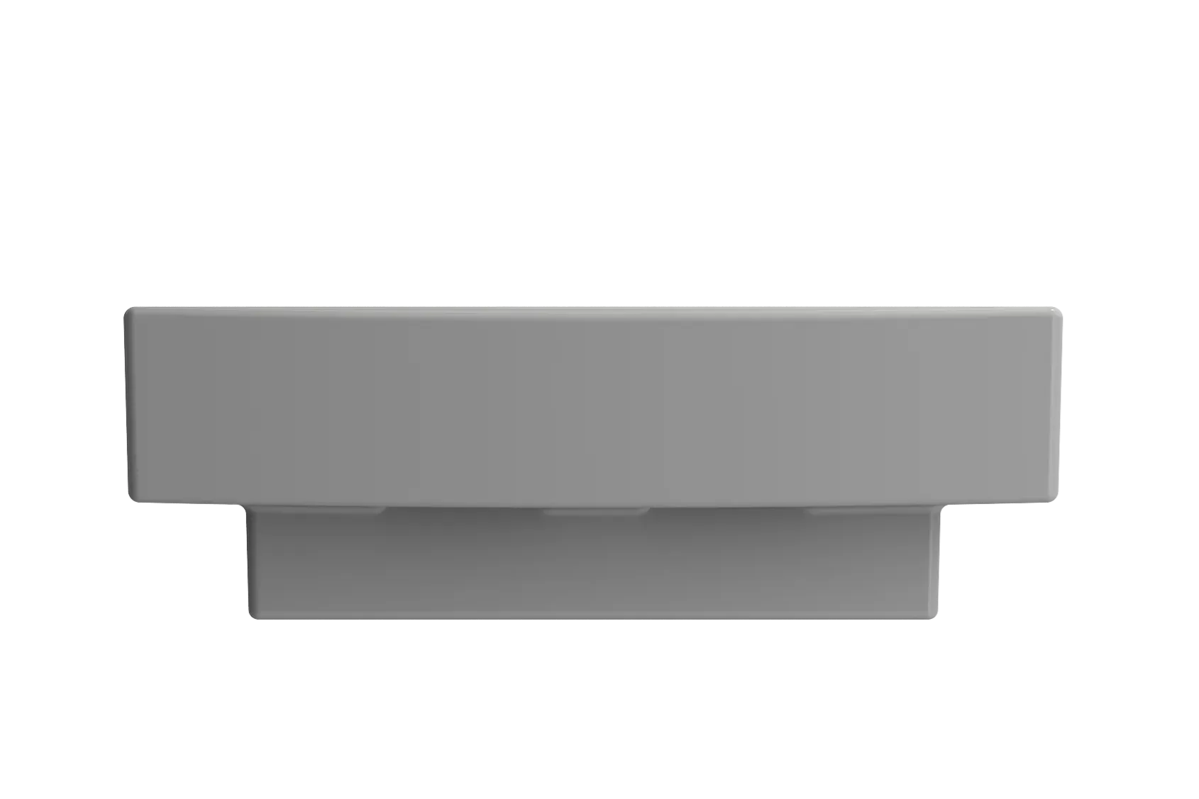 BOCCHI Scala 19" Square Wallmount Fireclay Bathroom Sink, Matte Gray, Single Faucet Hole, 1076-006-0126