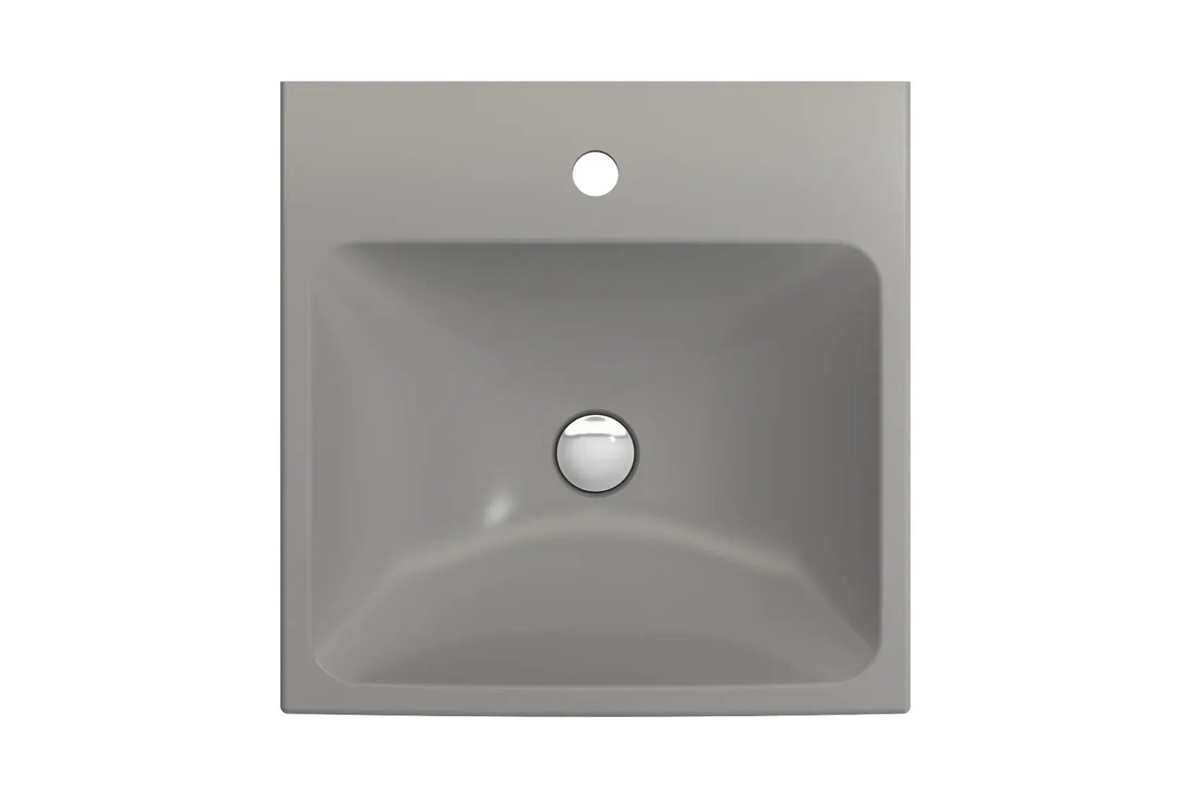 BOCCHI Scala 19" Square Wallmount Fireclay Bathroom Sink, Matte Gray, Single Faucet Hole, 1076-006-0126