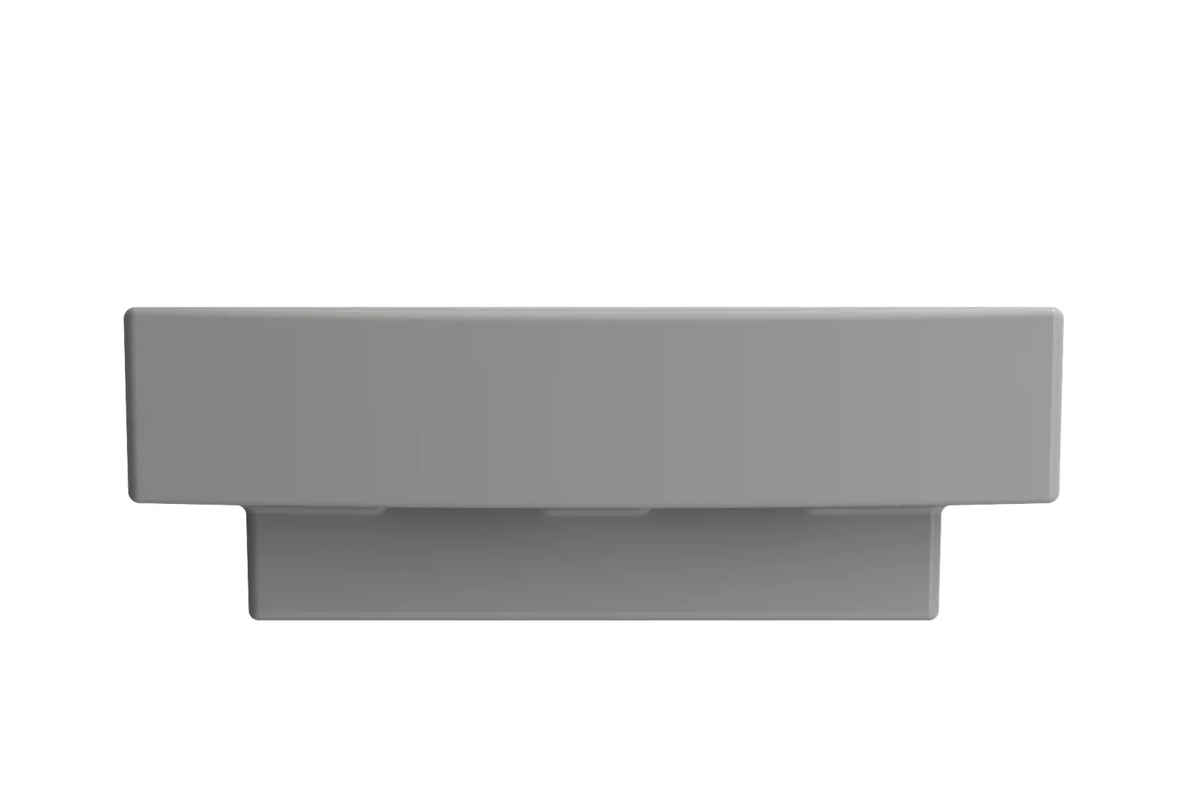 BOCCHI Scala 19" Square Wallmount Fireclay Bathroom Sink, Matte Gray, Single Faucet Hole, 1076-006-0126