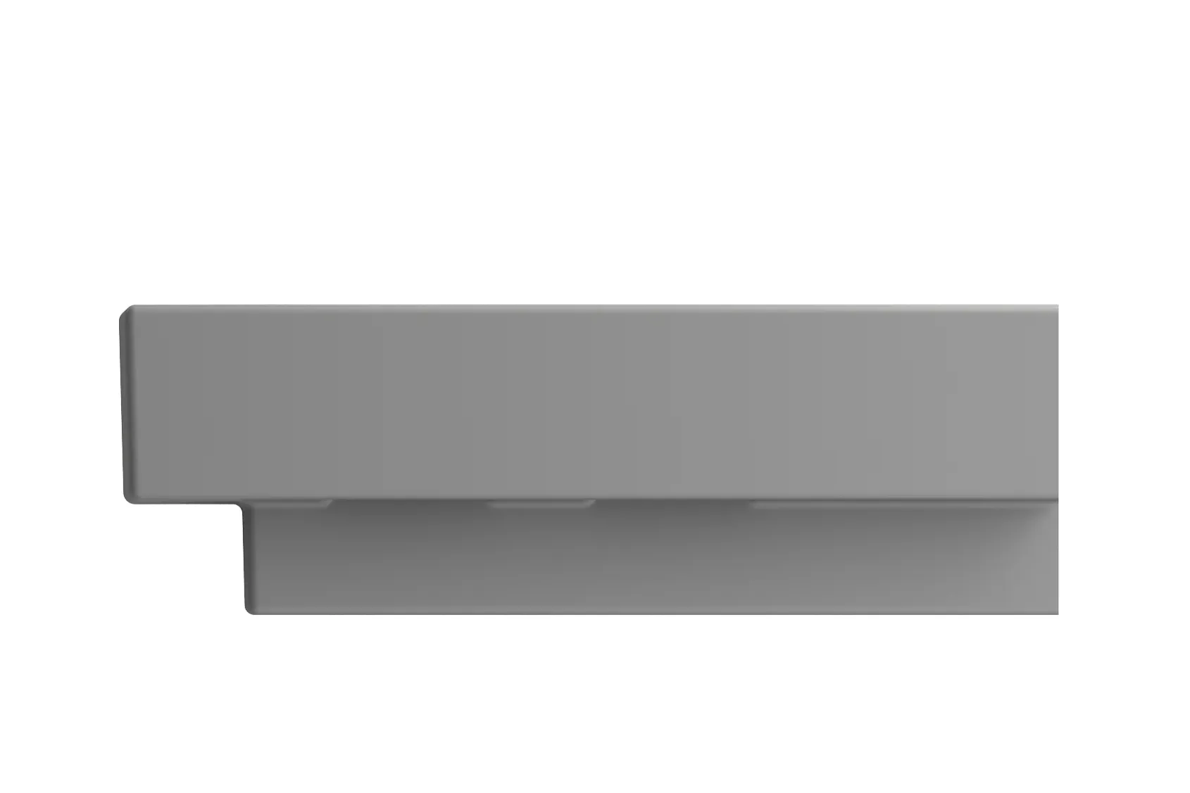 BOCCHI Scala 19" Square Wallmount Fireclay Bathroom Sink, Matte Gray, Single Faucet Hole, 1076-006-0126