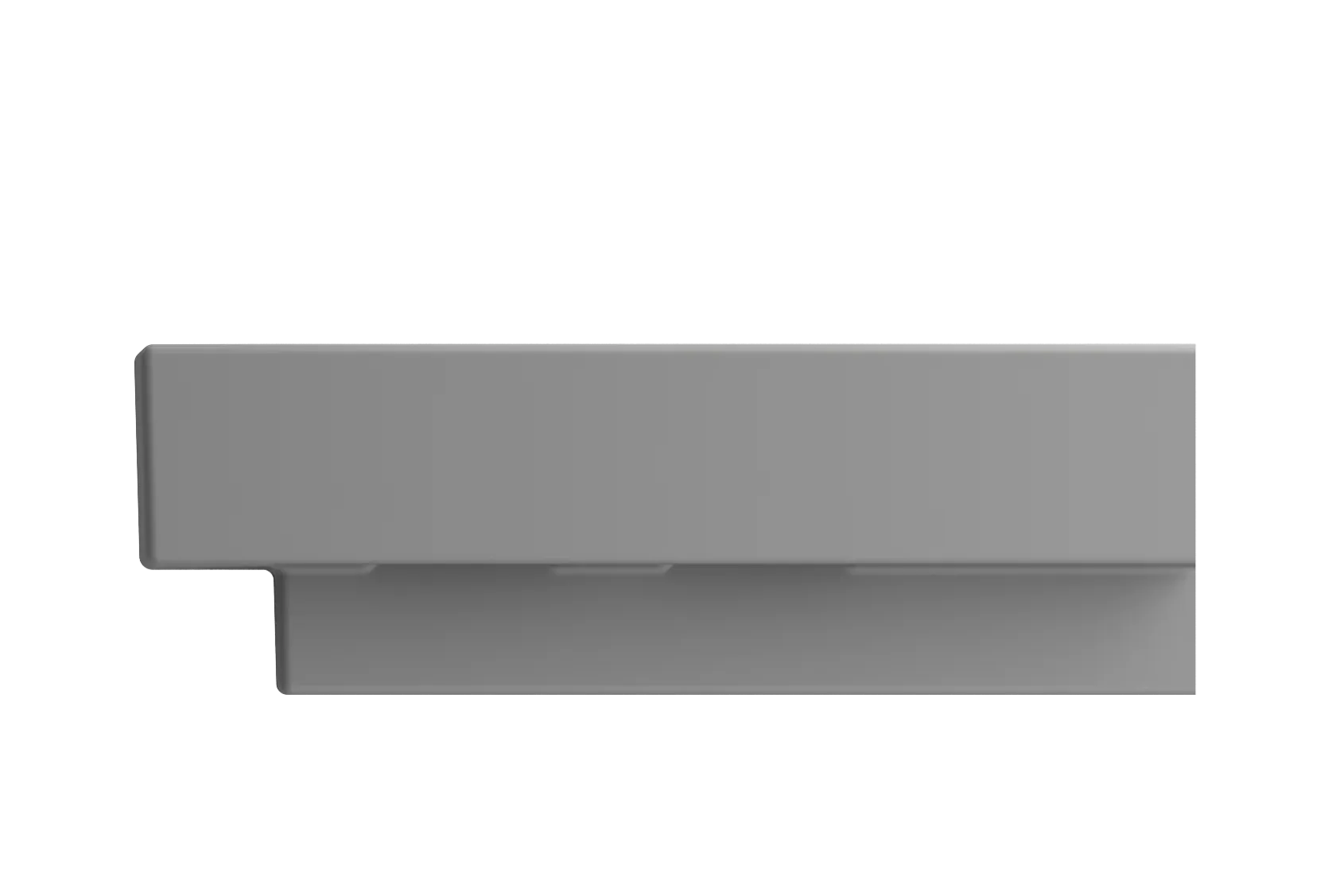 BOCCHI Scala 19" Square Wallmount Fireclay Bathroom Sink, Matte Gray, Single Faucet Hole, 1076-006-0126