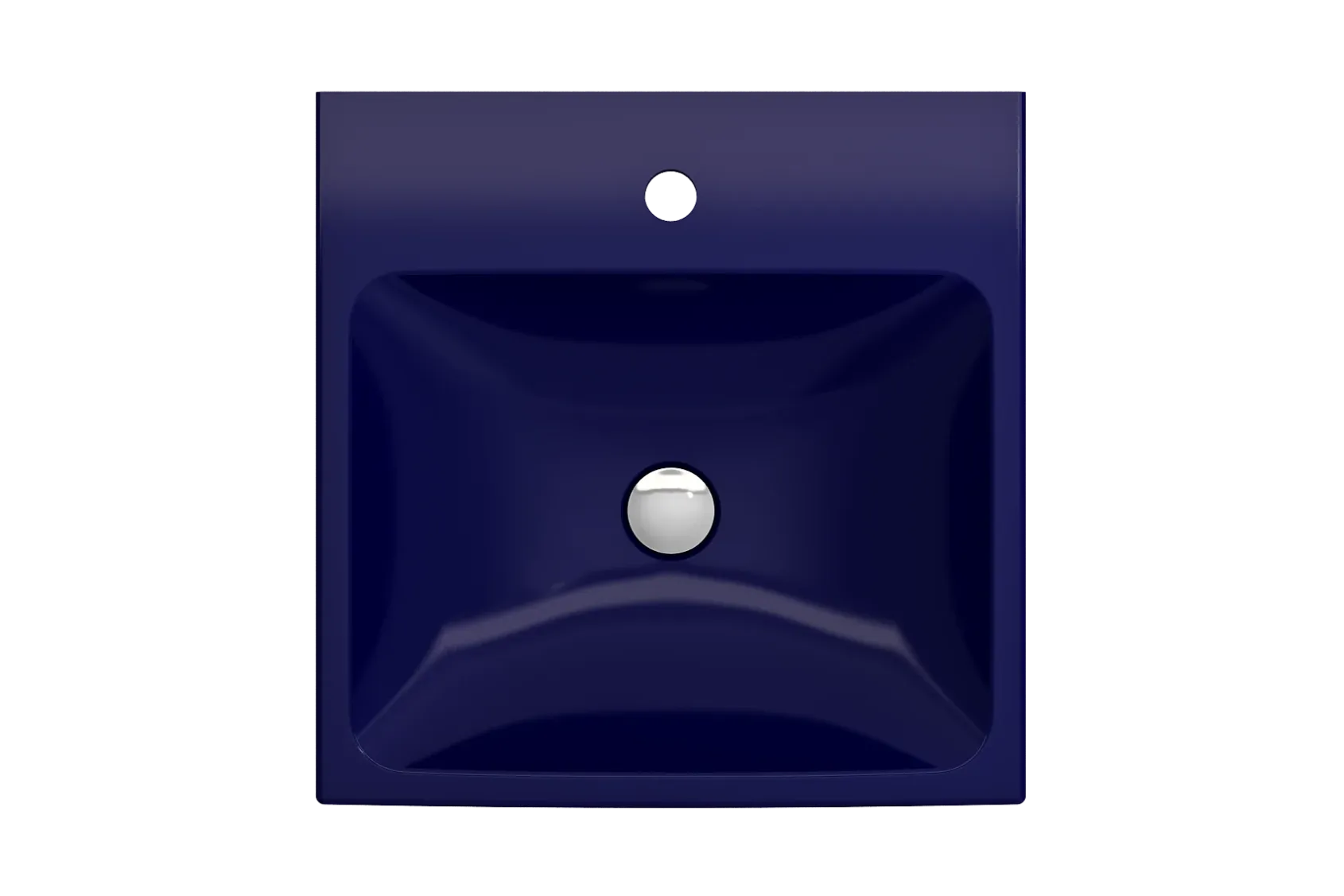 BOCCHI Scala 19" Square Wallmount Fireclay Bathroom Sink, Sapphire Blue, Single Faucet Hole, 1076-010-0126
