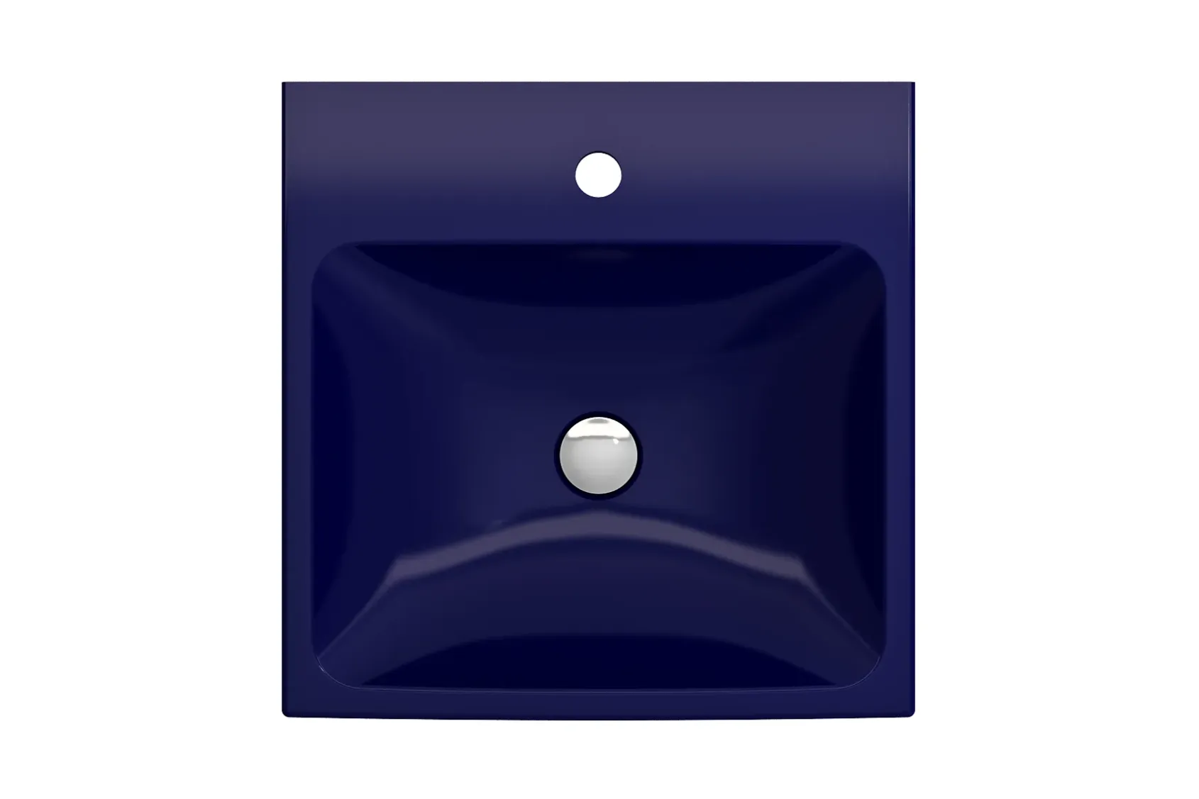 BOCCHI Scala 19" Square Wallmount Fireclay Bathroom Sink, Sapphire Blue, Single Faucet Hole, 1076-010-0126