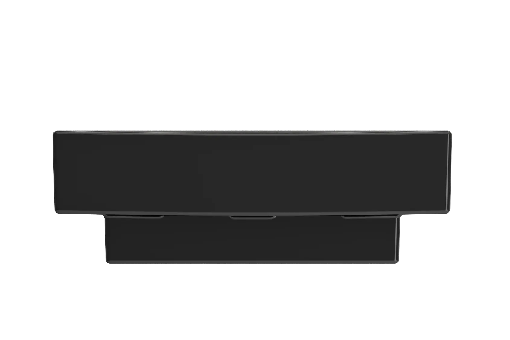 BOCCHI Scala 19" Square Wallmount Fireclay Bathroom Sink, Black, Single Faucet Hole, 1076-005-0126