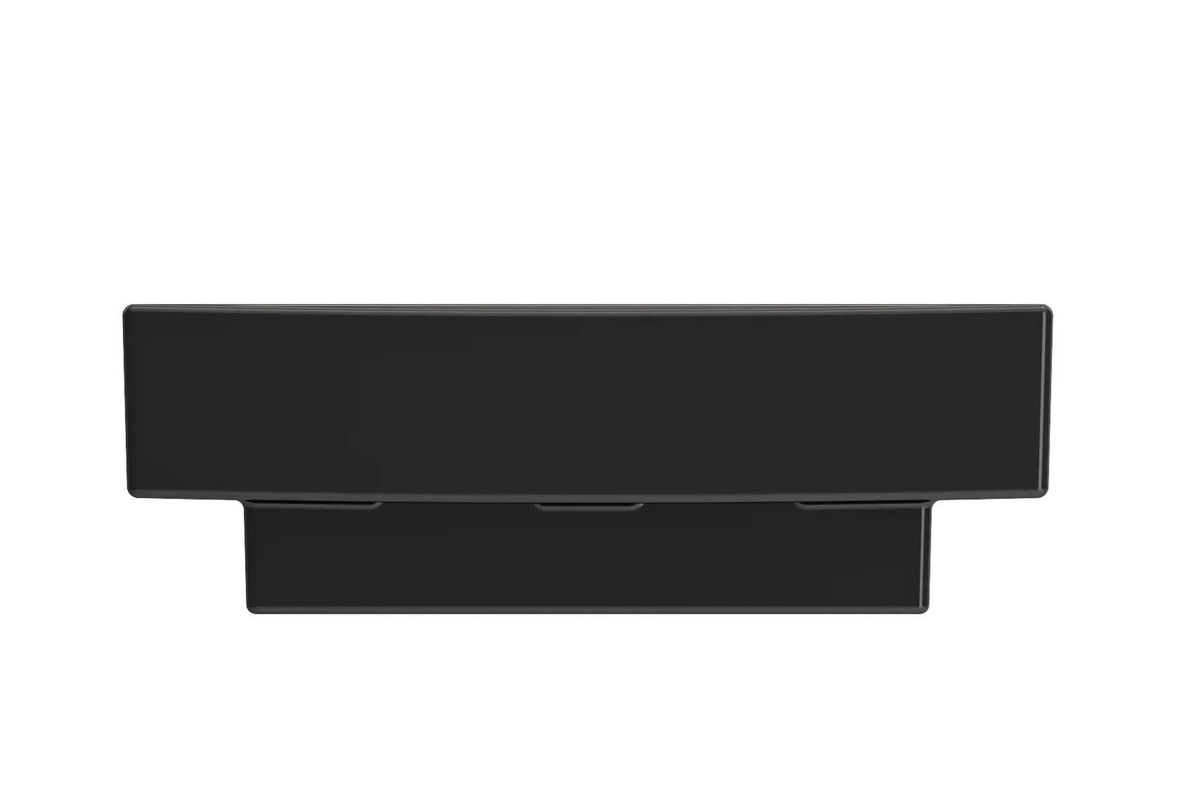 BOCCHI Scala 19" Square Wallmount Fireclay Bathroom Sink, Black, Single Faucet Hole, 1076-005-0126