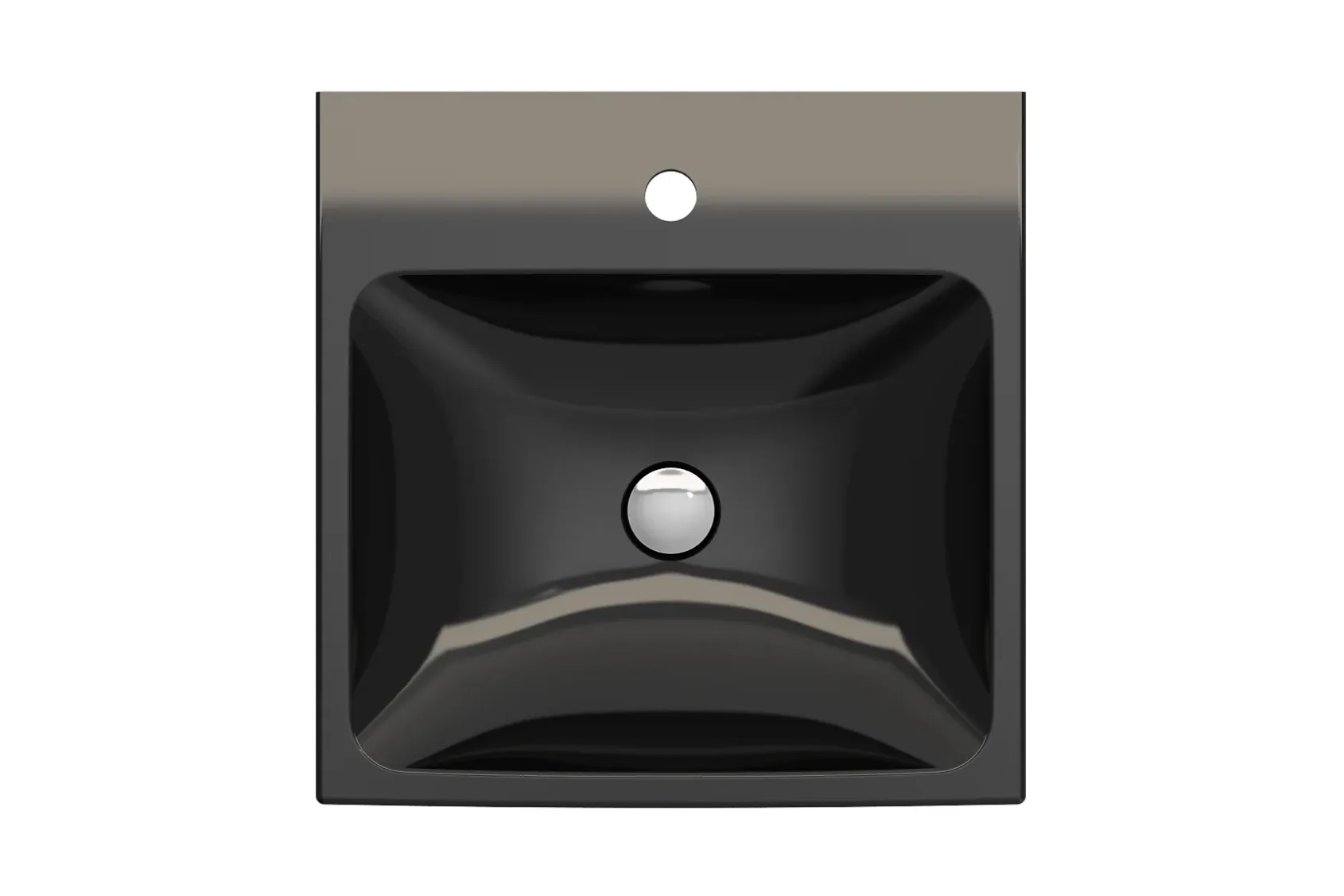 BOCCHI Scala 19" Square Wallmount Fireclay Bathroom Sink, Black, Single Faucet Hole, 1076-005-0126