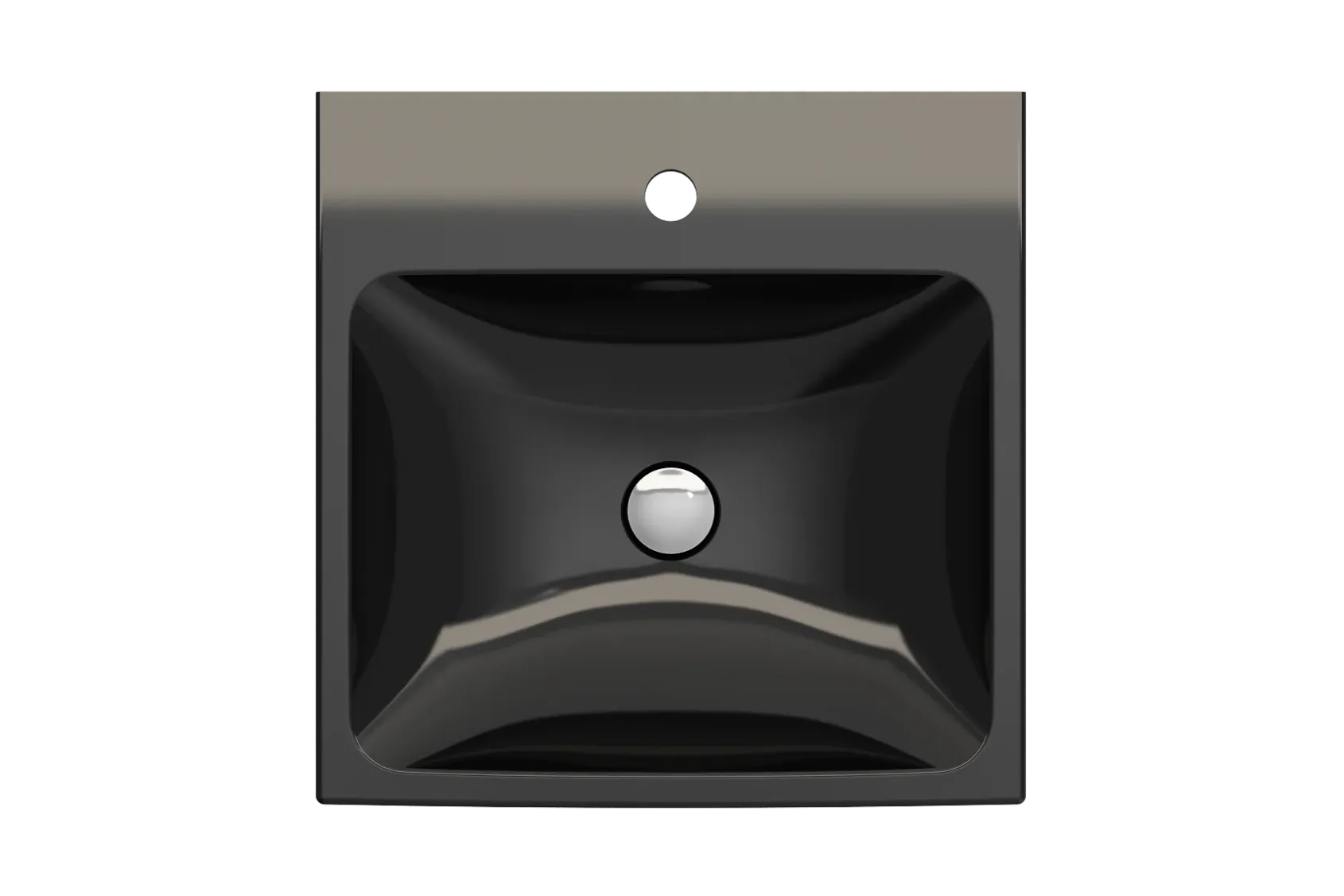 BOCCHI Scala 19" Square Wallmount Fireclay Bathroom Sink, Black, Single Faucet Hole, 1076-005-0126