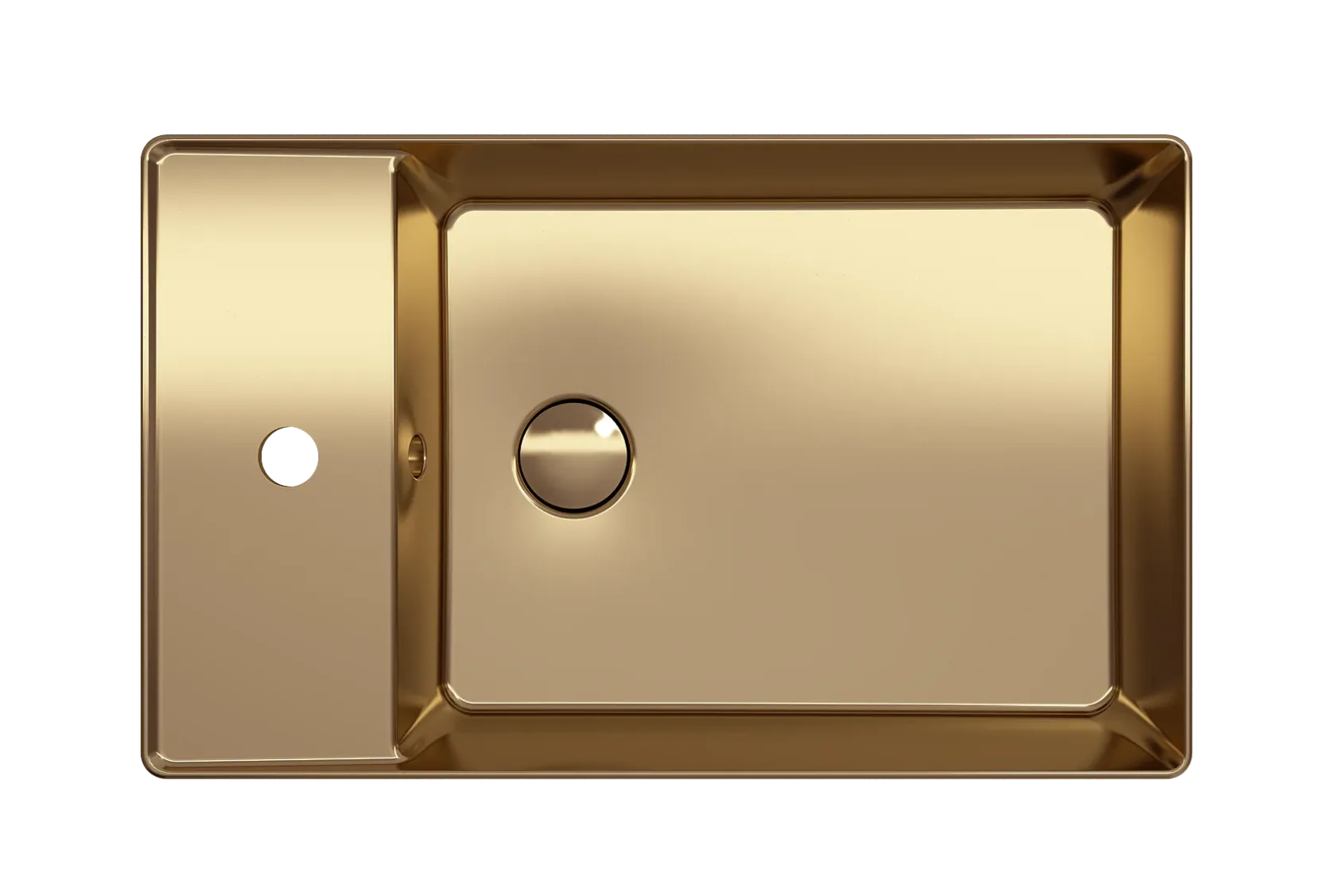 BOCCHI Sottile 24" Rectangle Vessel Fireclay Bathroom Sink, Matte Gold, Single Faucet Hole, 1479-403-0126