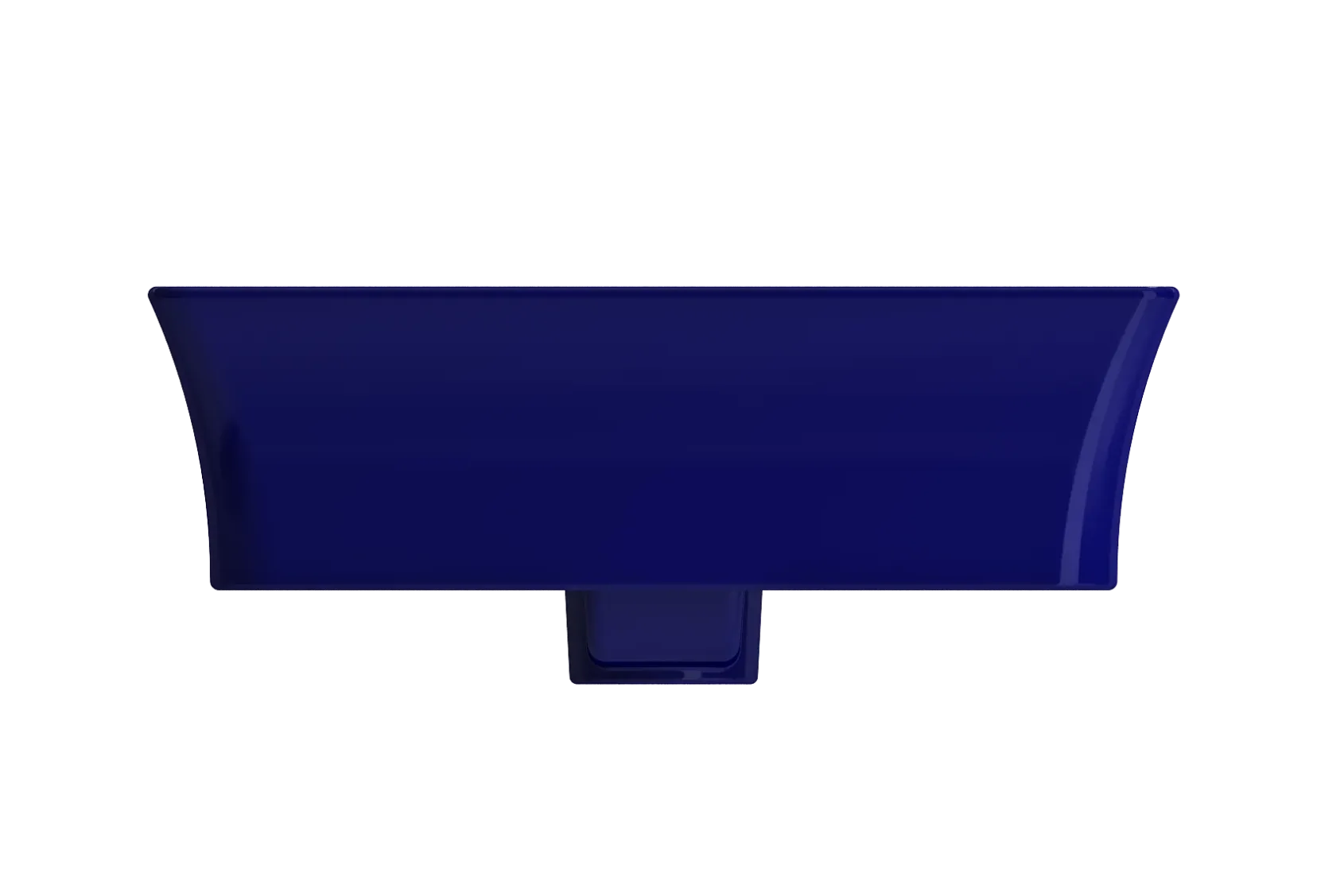 BOCCHI Sottile 24" Rectangle Vessel Fireclay Bathroom Sink, Sapphire Blue, Single Faucet Hole, 1479-010-0126