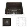 BOCCHI Sotto 18" Fireclay Undermount Single Bowl Bar Sink with Protective Bottom Grid and Strainer, Matte Brown, 1359-025-0120