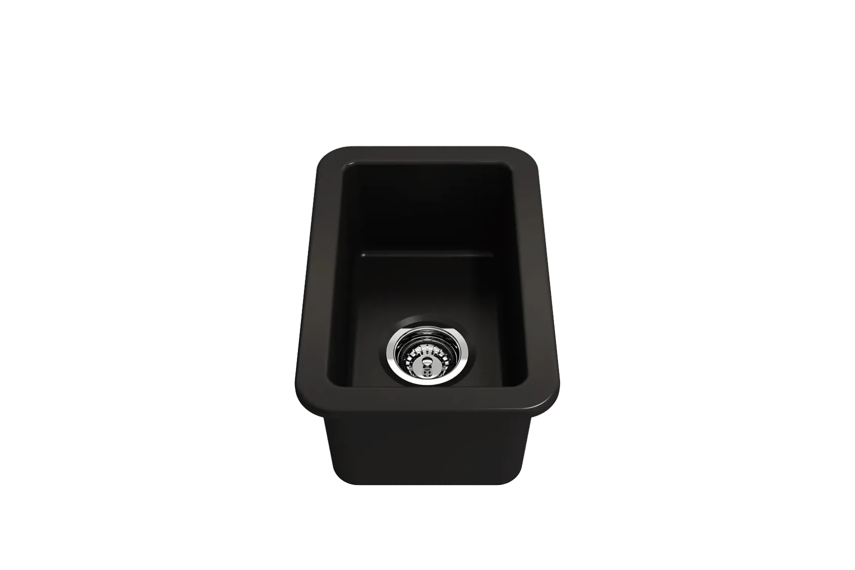 BOCCHI Sotto 12" Fireclay Undermount Single Bowl Bar Sink with Strainer, Matte Black, 1358-004-0120