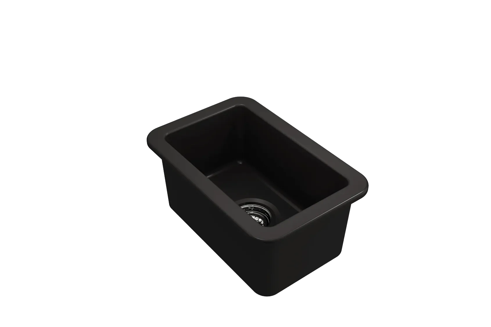 BOCCHI Sotto 12" Fireclay Undermount Single Bowl Bar Sink with Strainer, Matte Black, 1358-004-0120