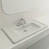 BOCCHI Taormina 34" Rectangle Wallmount Fireclay Bathroom Sink, Matte White, 3 Faucet Hole, 1008-002-0127