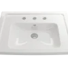 BOCCHI Taormina 26" Rectangle Wallmount Fireclay Bathroom Sink, White, 3 Faucet Hole, 1007-001-0127
