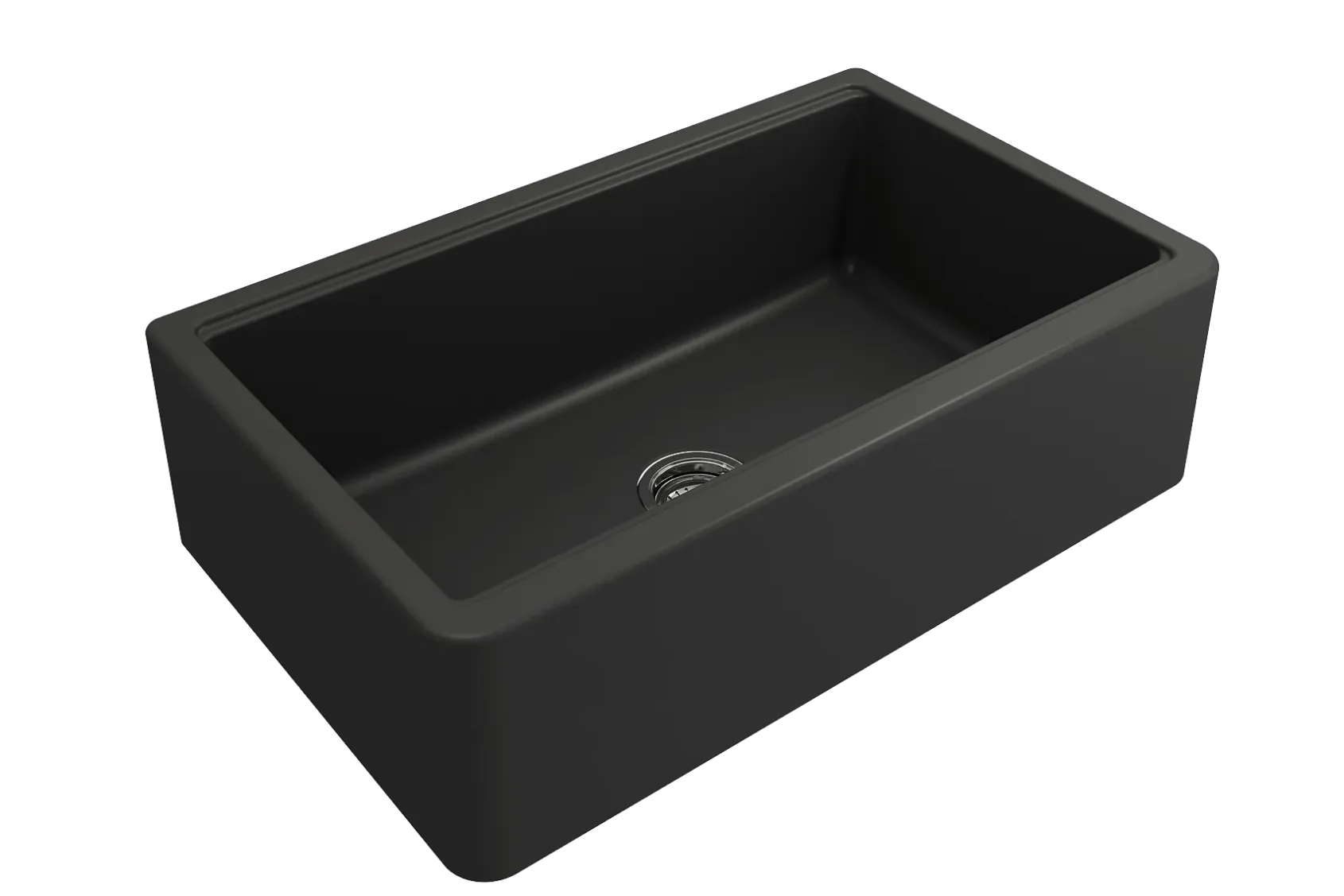BOCCHI Arona 33" Composite Granite Workstation Farmhouse Sink with Accessories, Matte Black, 1600-504-0120