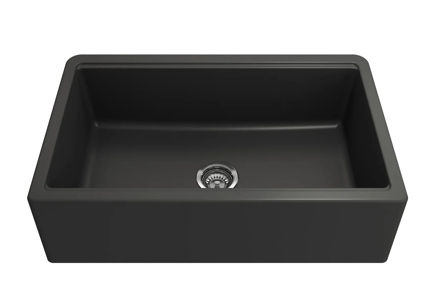 BOCCHI Arona 33" Composite Granite Workstation Farmhouse Sink with Accessories, Matte Black, 1600-504-0120